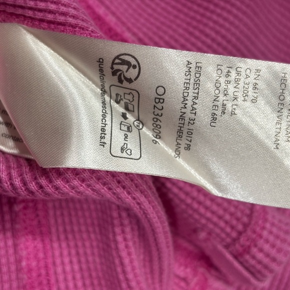 FREE PEOPLE LAPIS CUFF WAFFLE KNIT TOP PLUMDROP NWT Oversized XS - Picture 9 of 12